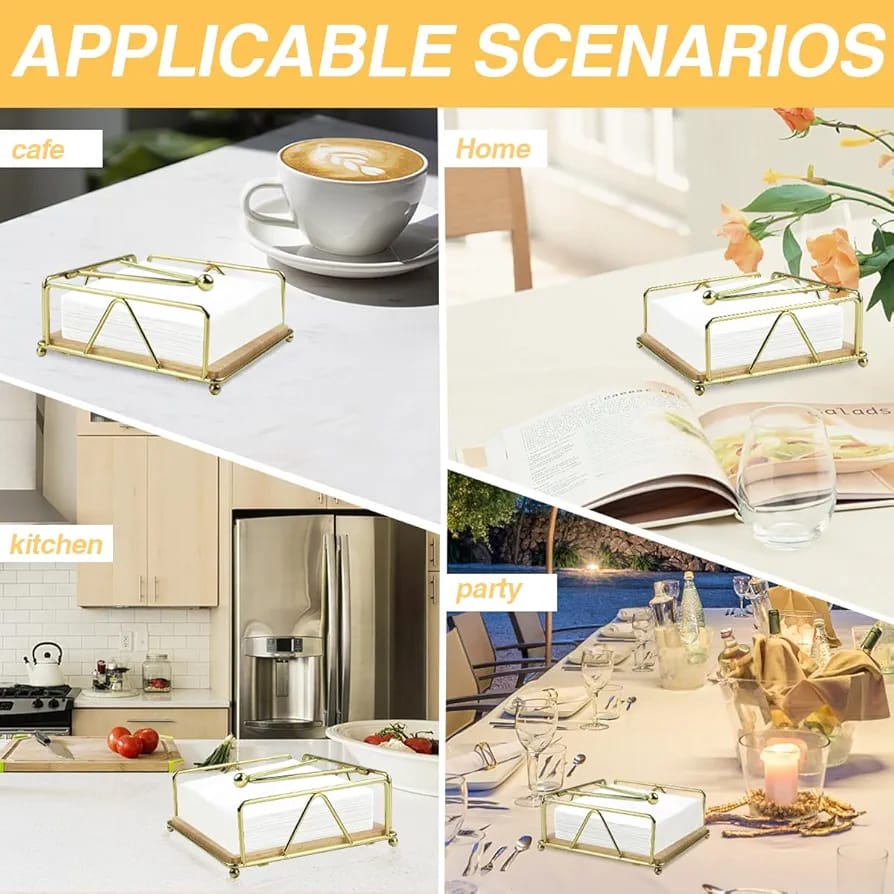 Creative Paper Towel Dispenser, Metal Napkin Holder For Table, Tissue Paper Storage Rack - Image 8