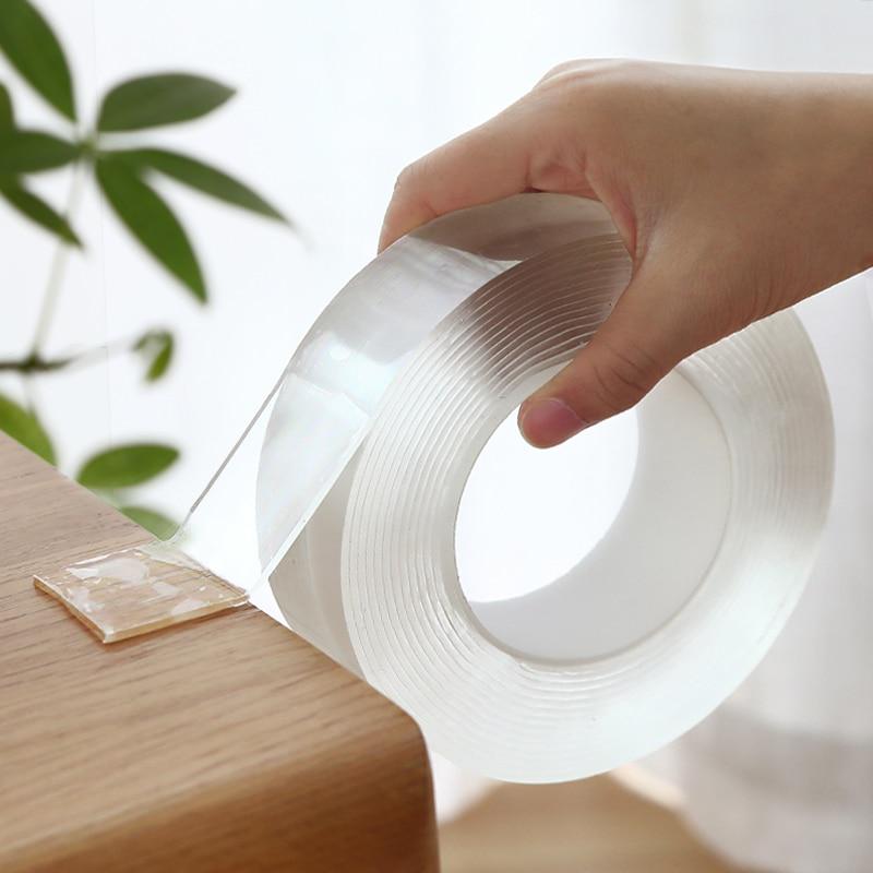 Double Sided Heavy Duty Adhesive Tape - Reusable Clear Strong Tape - Image 3