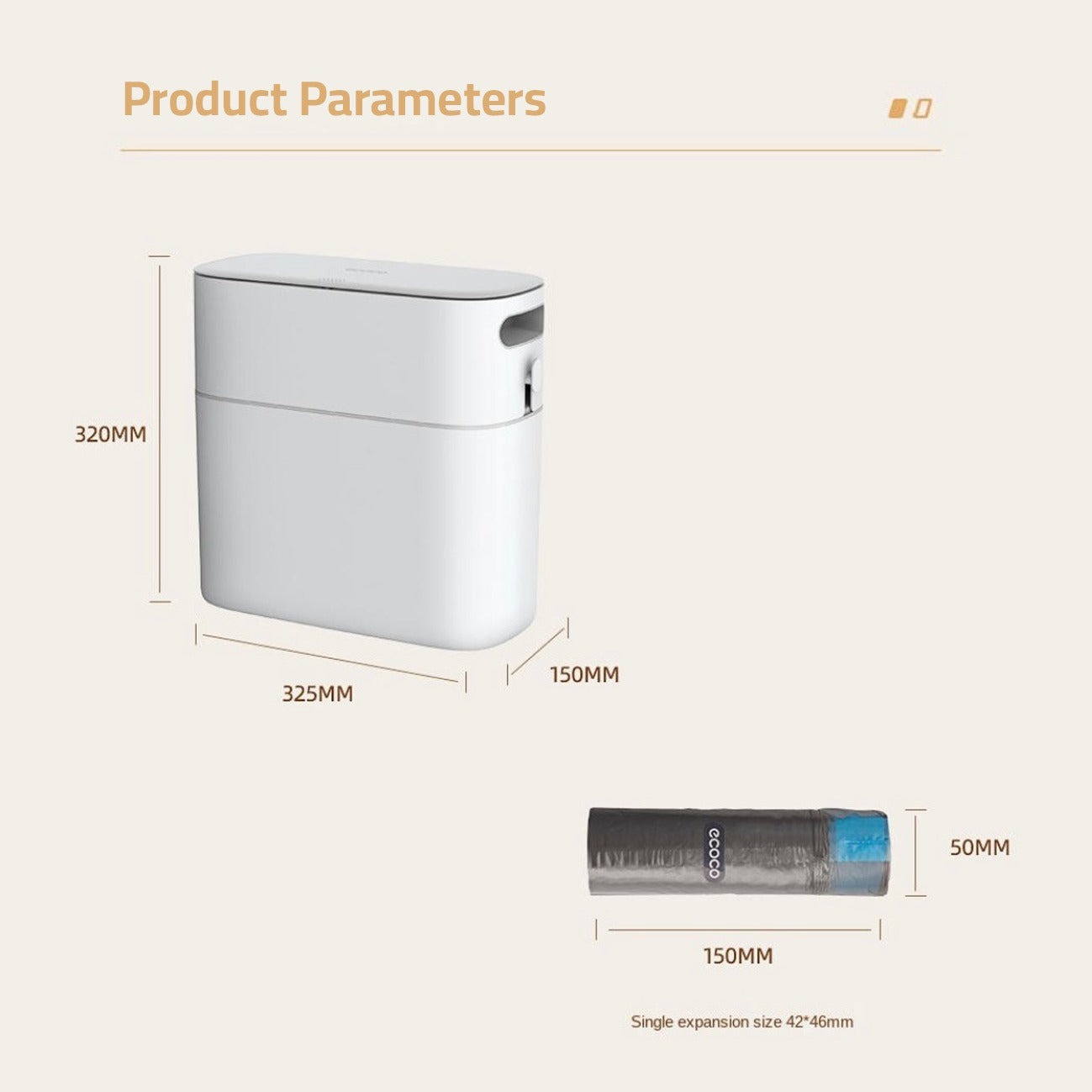 ECOCO Narrow Space Press-type Trash Can, Household Garbage Waste Bin - Image 12