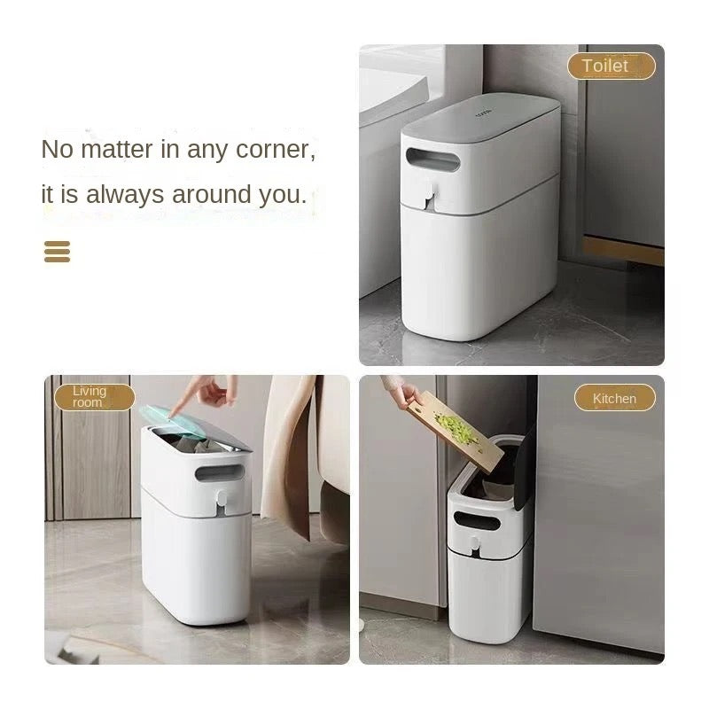 ECOCO Narrow Space Press-type Trash Can, Household Garbage Waste Bin - Image 10