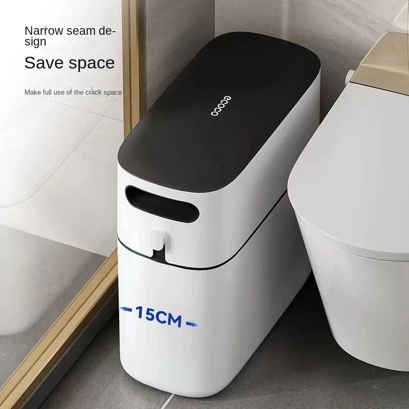 ECOCO Narrow Space Press-type Trash Can, Household Garbage Waste Bin - Image 9