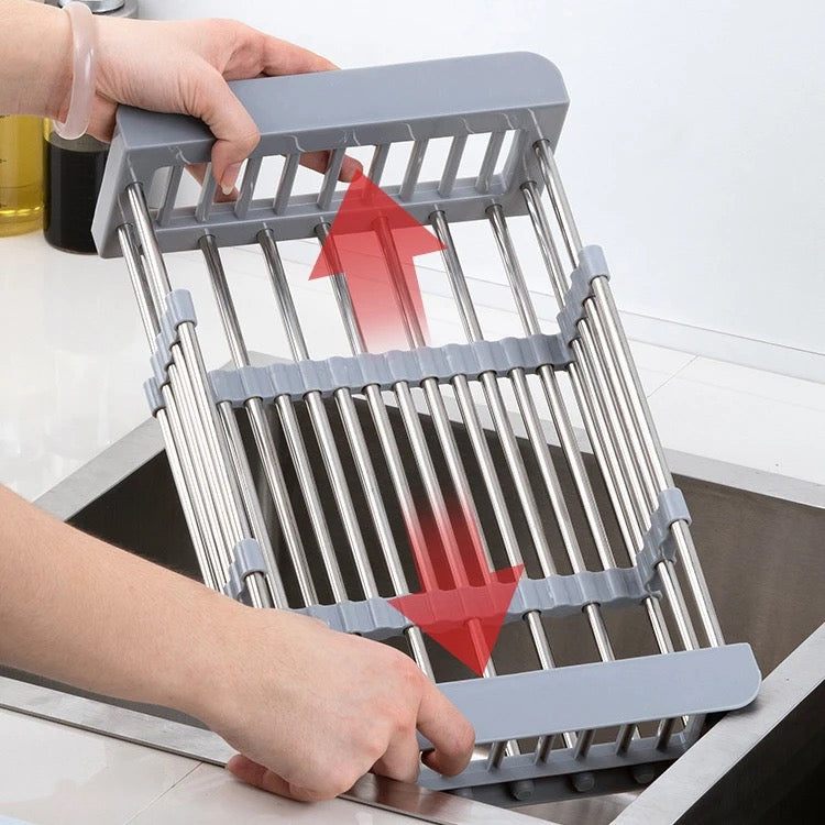 Expandable Dish Drying and Washing Basket - Adjustable Over The Sink Dish Drain Rack, Fruit and Vegetable Washing - Image 8