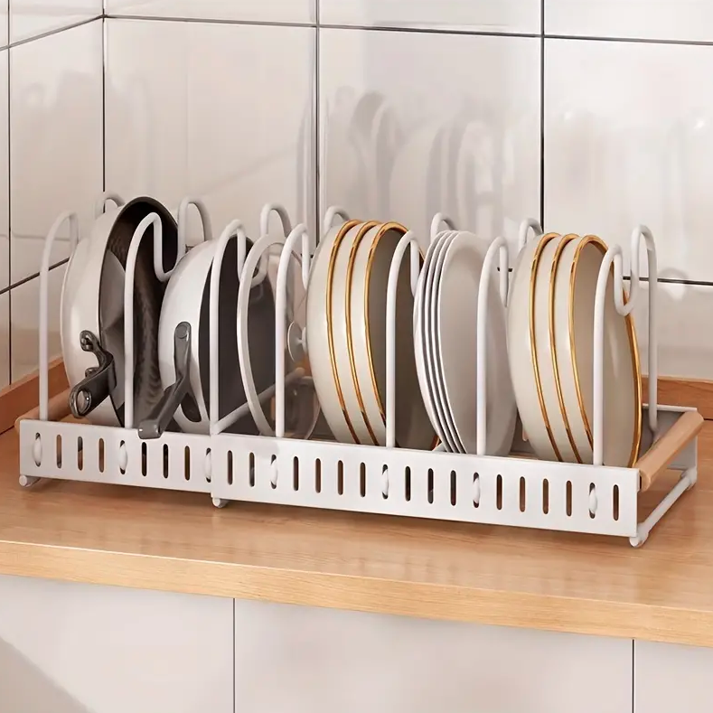 Expandable Pot and Pan Organizer Rack, Lid Holder – Adjustable Kitchen Storage Solution - Image 7