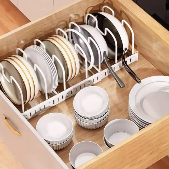 Expandable Pot and Pan Organizer Rack, Lid Holder – Adjustable Kitchen Storage Solution - Image 6