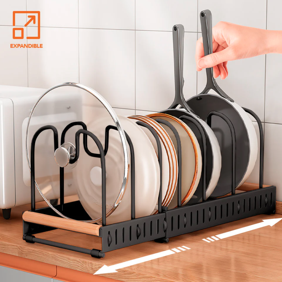 Expandable Pot and Pan Organizer Rack, Lid Holder – Adjustable Kitchen Storage Solution - Image 8