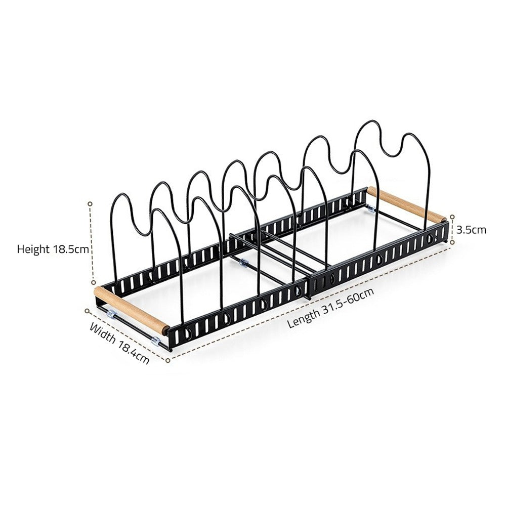 Expandable Pot and Pan Organizer Rack, Lid Holder – Adjustable Kitchen Storage Solution - Image 10