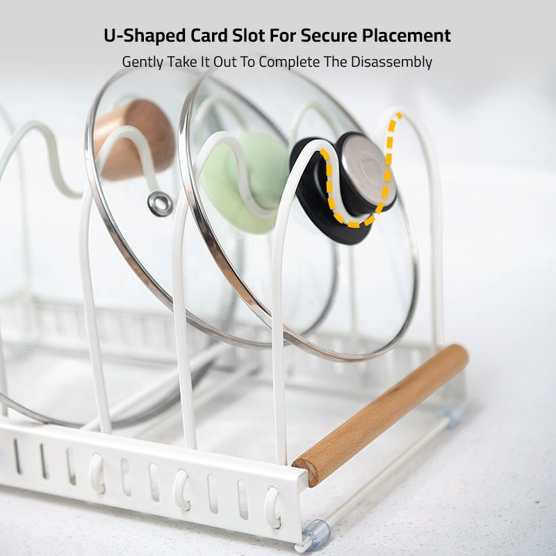 Expandable Pot and Pan Organizer Rack, Lid Holder – Adjustable Kitchen Storage Solution - Image 11