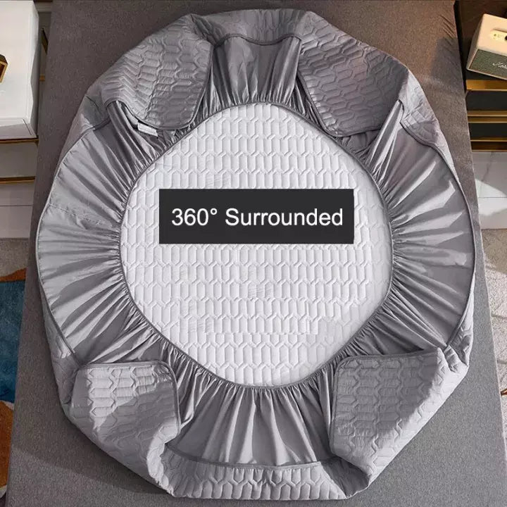 Fitted Size Mattress Bed Sheet with 2 Pillow Case, Printed Waterproof Mattress Protector Bed Sheet - Image 3