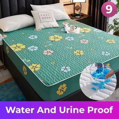 Fitted Size Mattress Bed Sheet with 2 Pillow Case, Printed Waterproof Mattress Protector Bed Sheet - Image 14