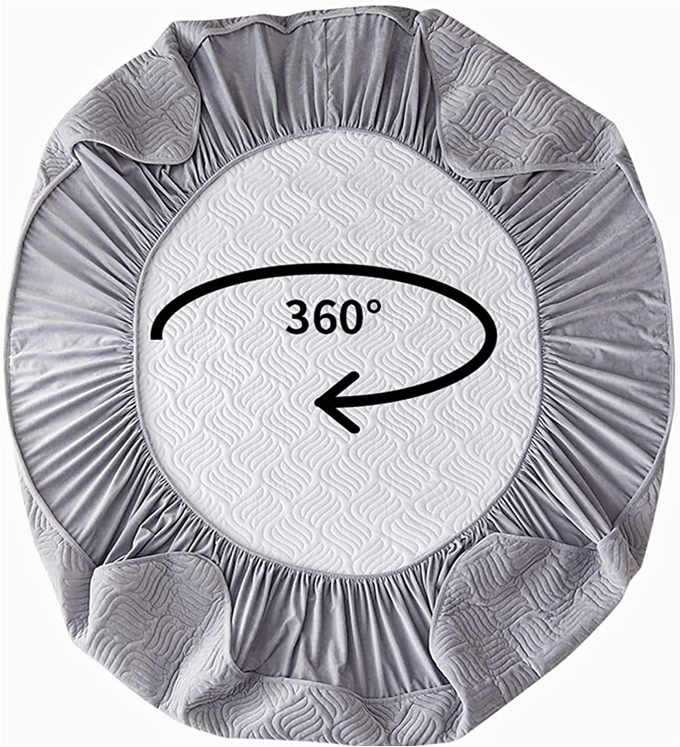 Fitted Size Washable Thicken Quilted Velvet Solid Color Mattress Bedsheet + 2 Pillow Case - Image 17