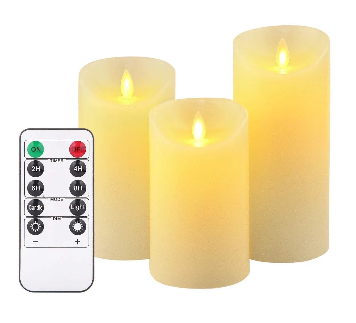 Flameless LED Candles with Remote Control and Timer - 3 Pcs/Set - Image 6