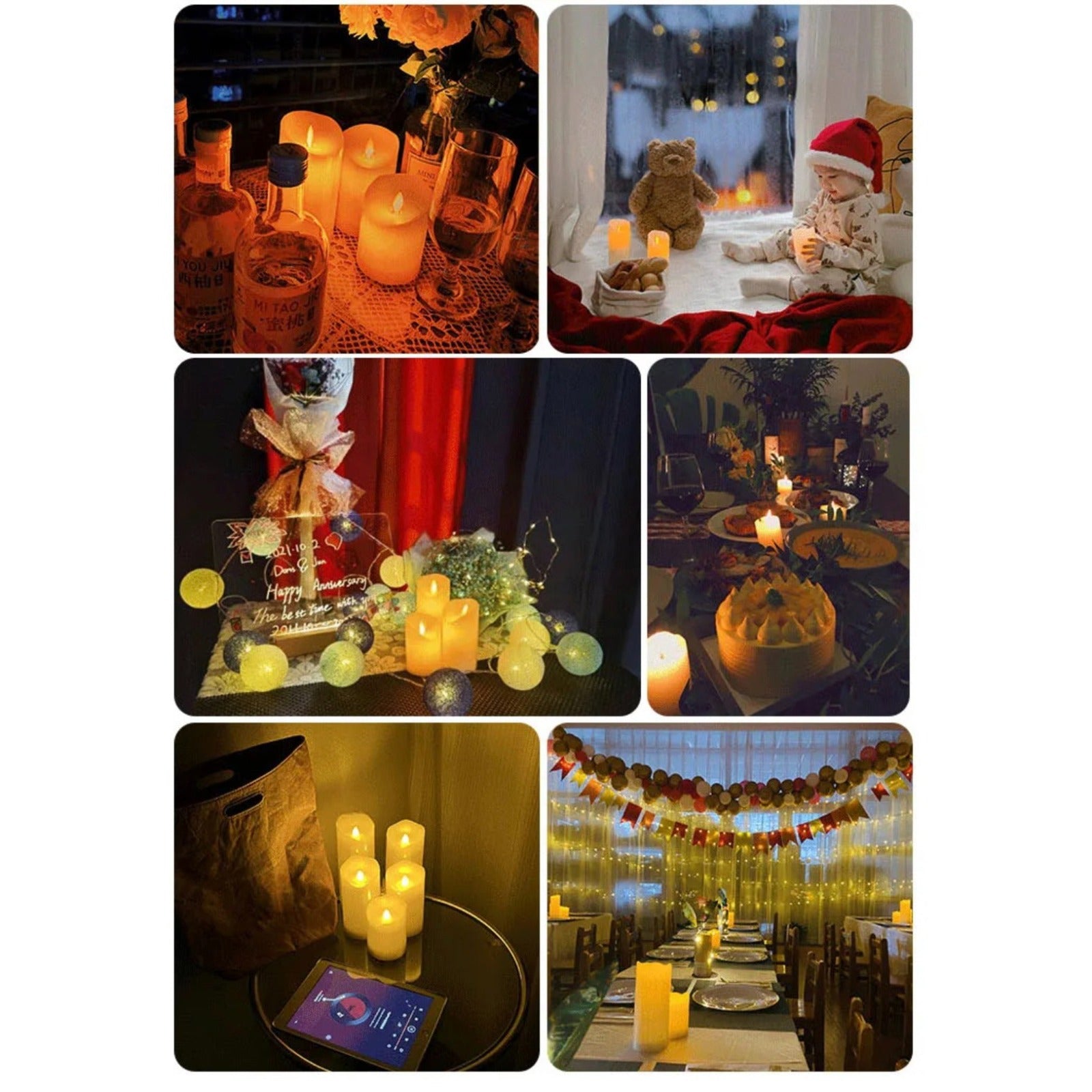 Flameless LED Candles with Remote Control and Timer - 3 Pcs/Set - Image 3