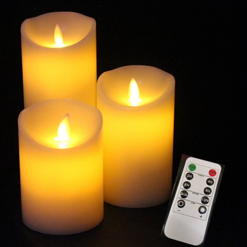 Flameless LED Candles with Remote Control and Timer - 3 Pcs/Set - Image 8