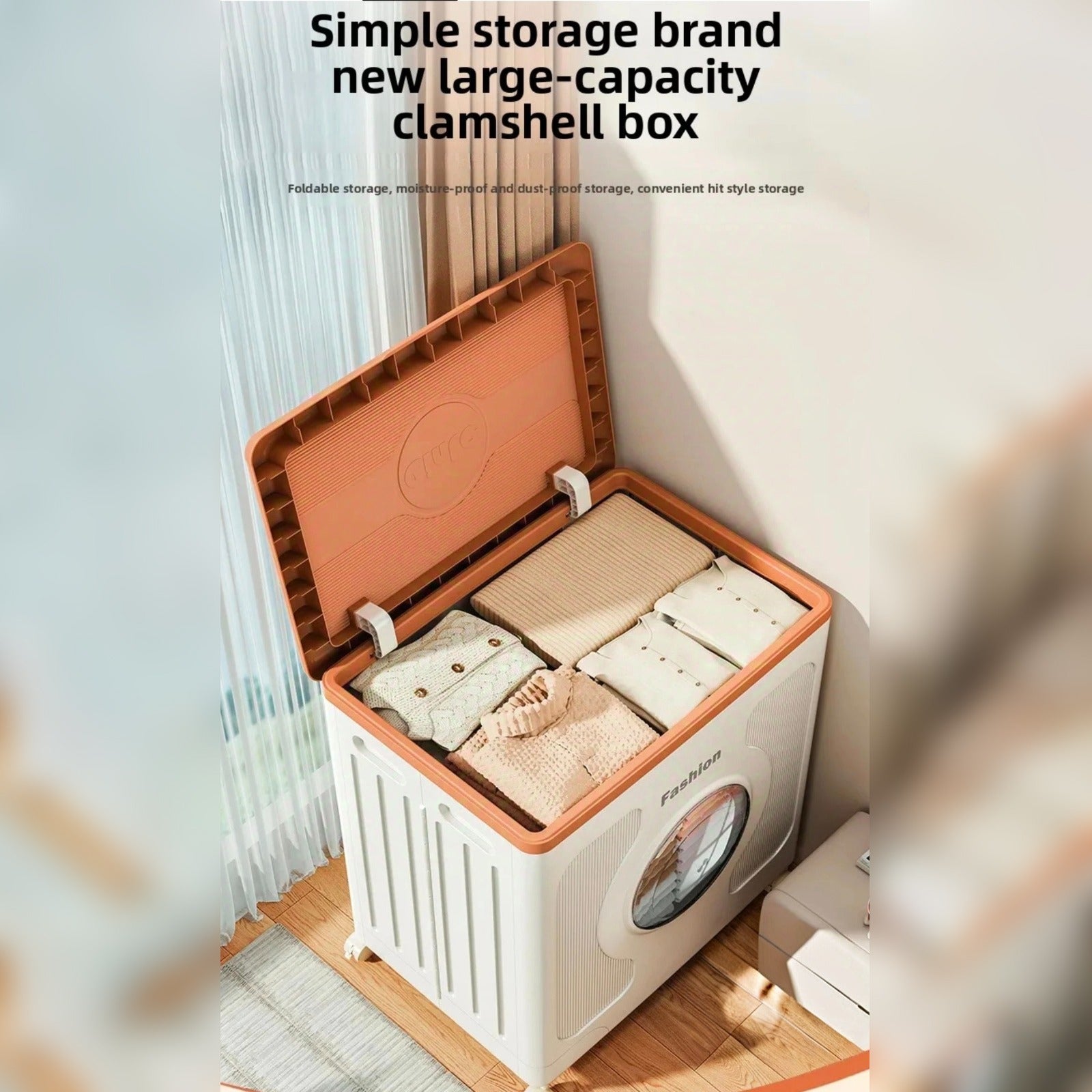 Foldable Storage Organizer Box, Rolling Plastic Storage Cabinet Bin - Image 14