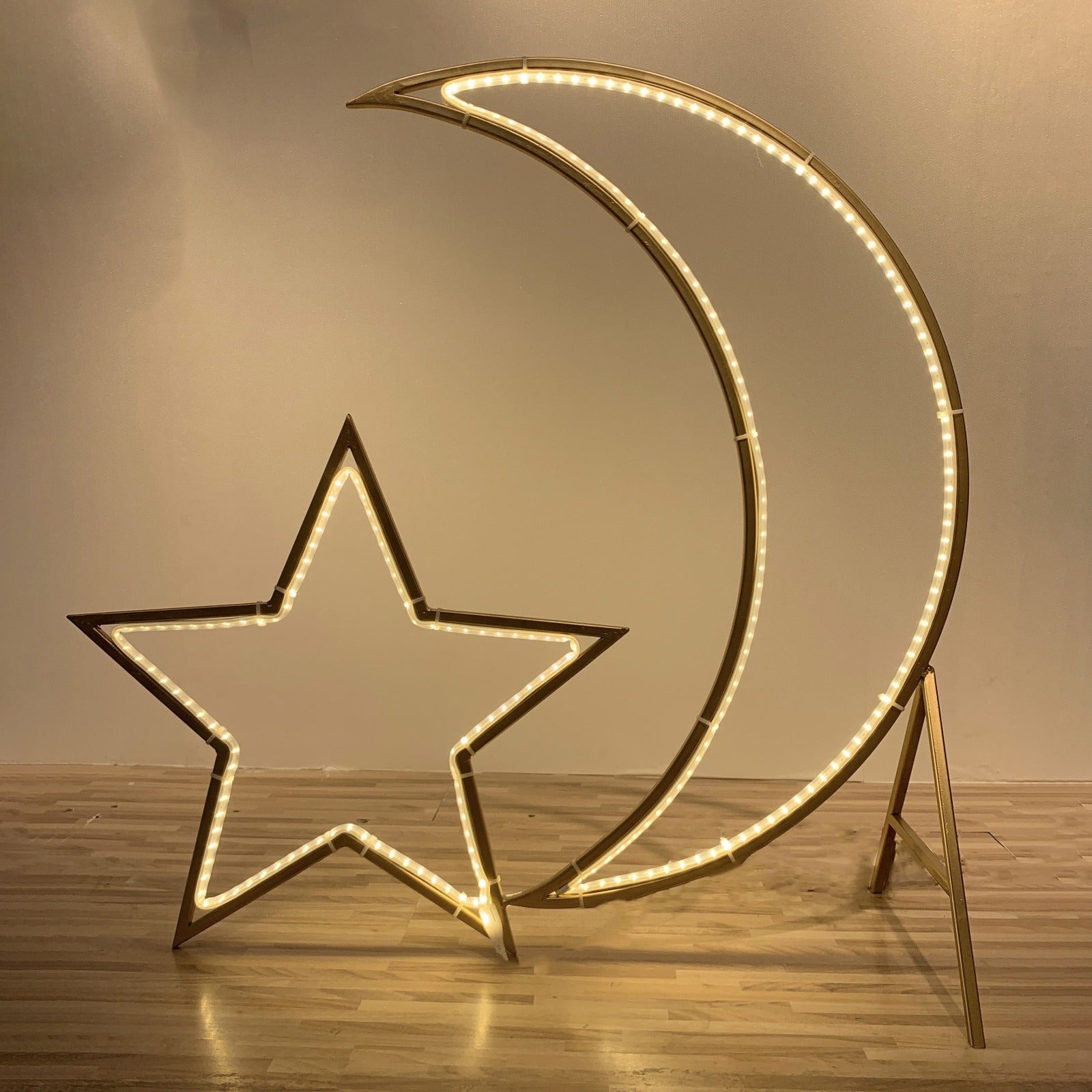 Golden Ramadan Moon Star Light Decorative Ambiance Lighting