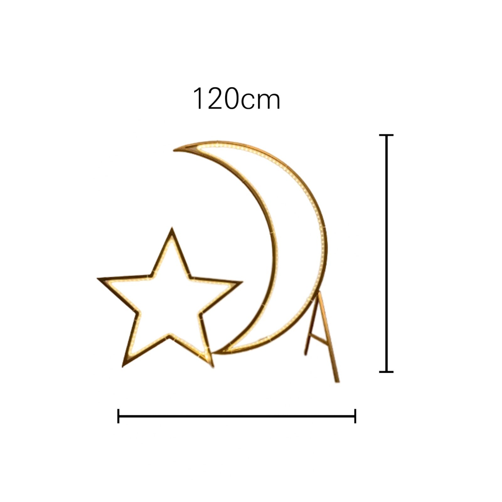 Golden Ramadan Moon Star Light Decorative Ambiance Lighting - Image 5