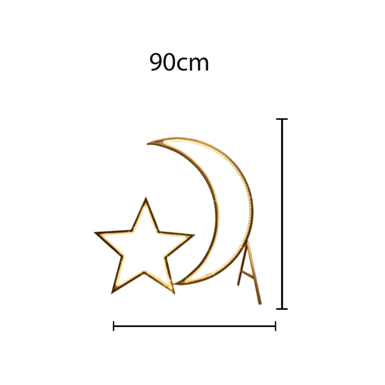 Golden Ramadan Moon Star Light Decorative Ambiance Lighting - Image 4