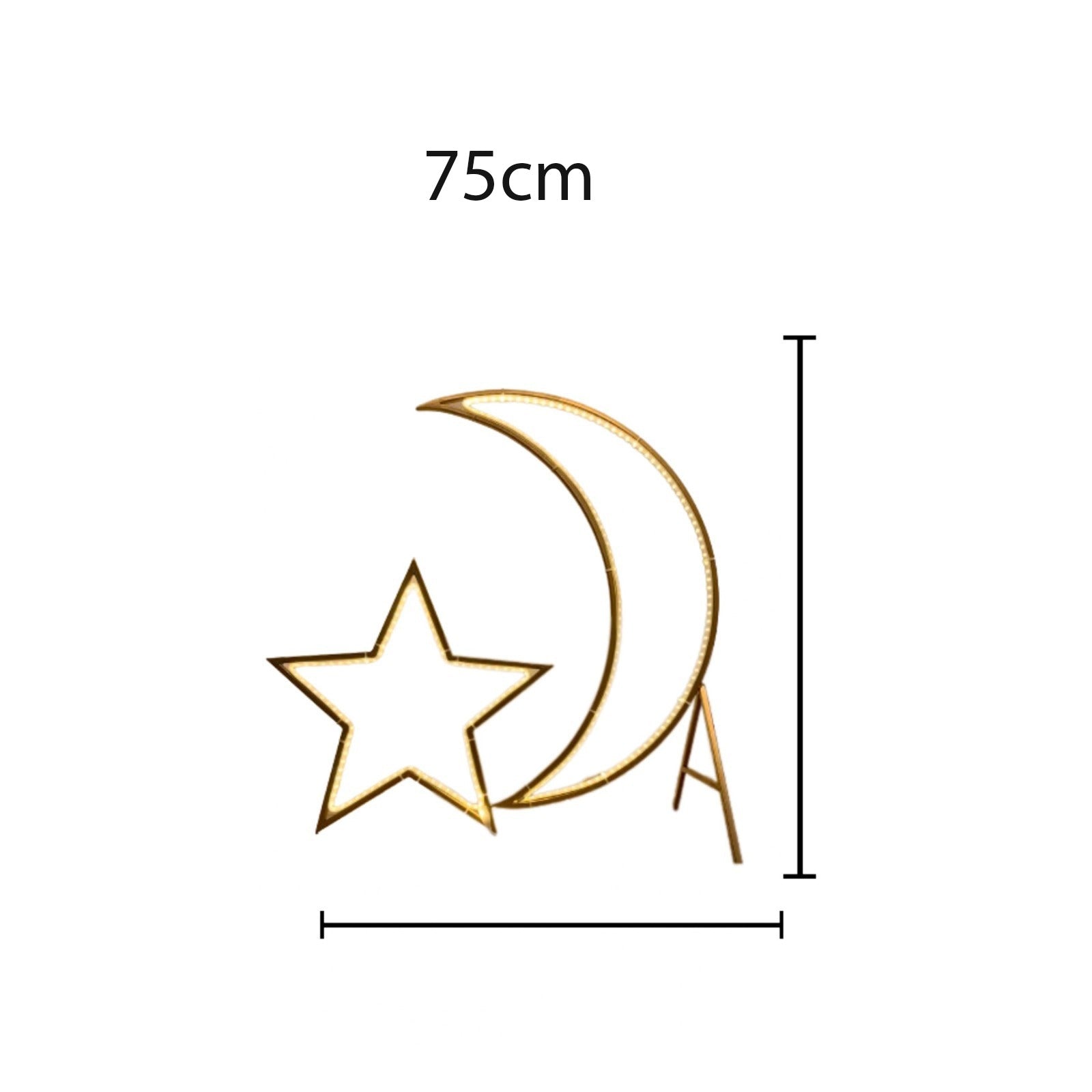 Golden Ramadan Moon Star Light Decorative Ambiance Lighting - Image 3