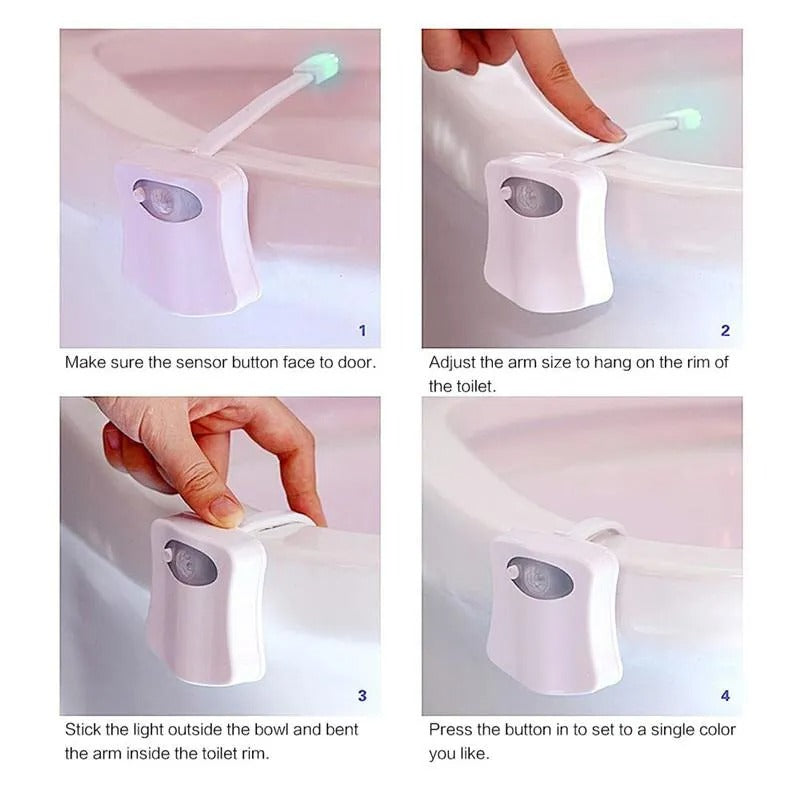Hanging Toilet Night Lamp, Motion Activated LED Bathroom Night Light with 16 Colors - Image 15