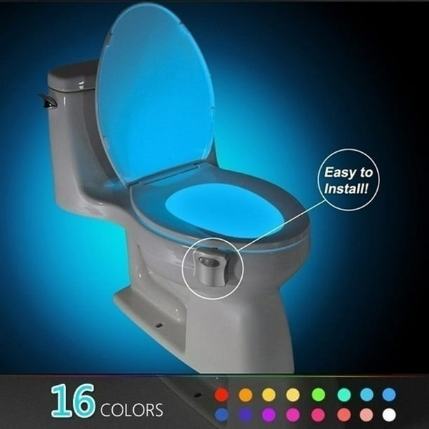 Hanging Toilet Night Lamp, Motion Activated LED Bathroom Night Light with 16 Colors - Image 3