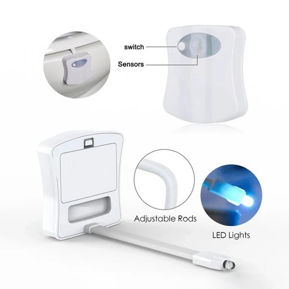 Hanging Toilet Night Lamp, Motion Activated LED Bathroom Night Light with 16 Colors - Image 12