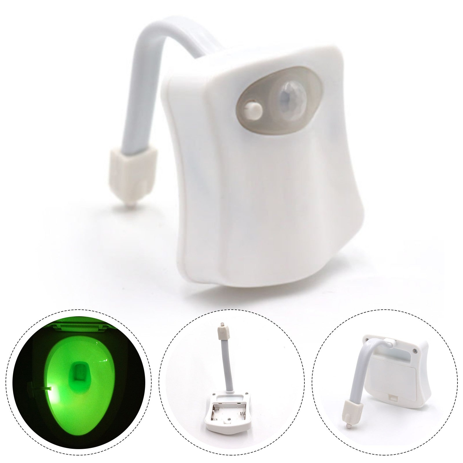 Hanging Toilet Night Lamp, Motion Activated LED Bathroom Night Light with 16 Colors - Image 14