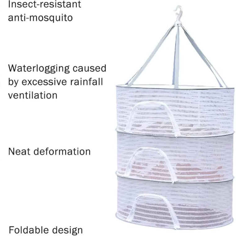 Herb Drying Rack Net, 3 Layer Hanging Mesh Net, Fruits, Veggies, Herbs, Fish Drying Rack - Image 11