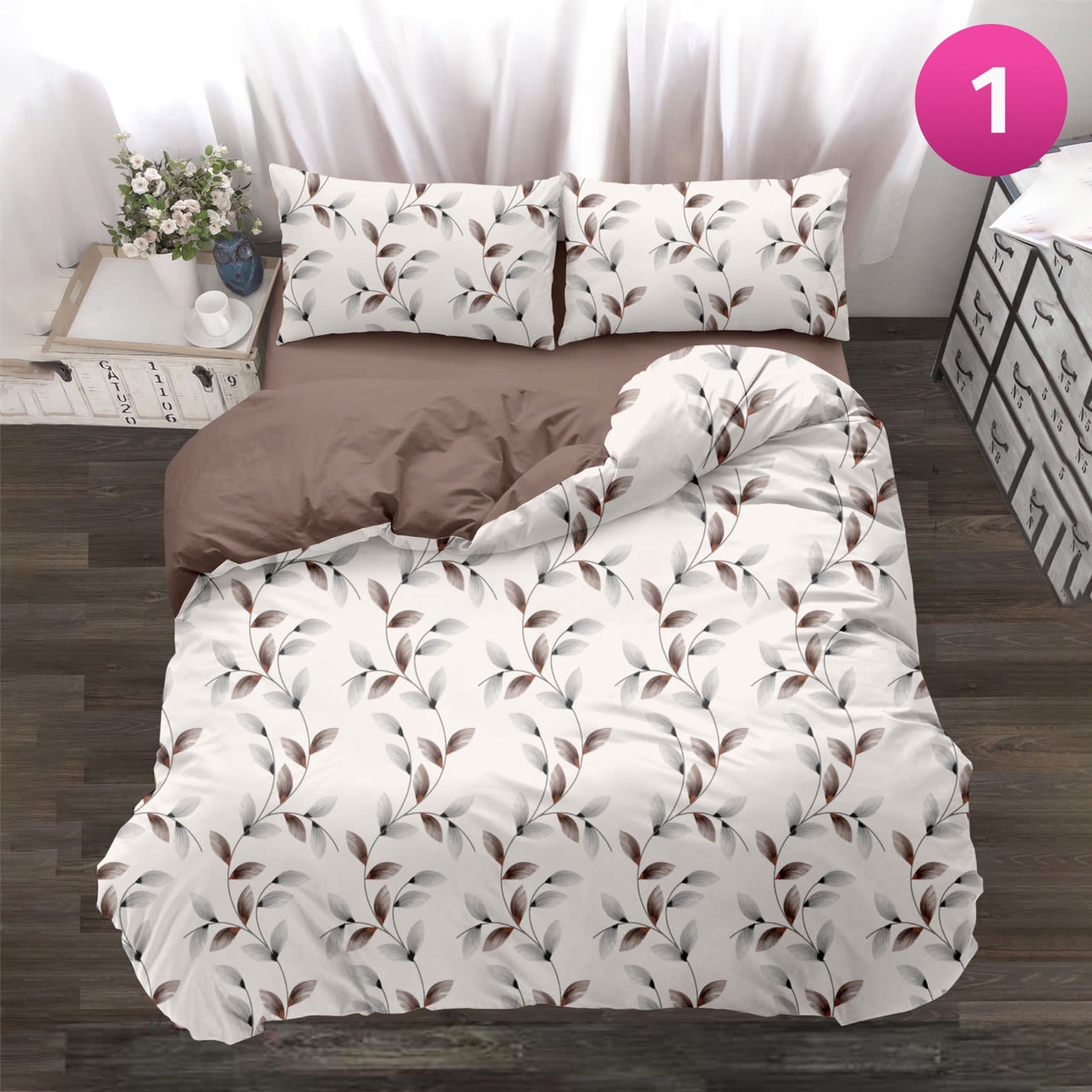 King Size Cotton Quilt Bedding Set , 6 PCS Floral Comforter Cover, Fitted Sheet & Pillow Covers