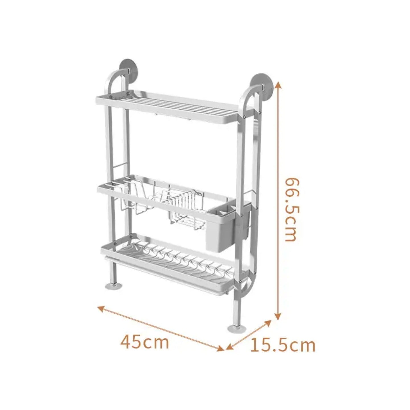 Kitchen Dish Storage Rack, Countertop Dish Drying Organizer Stand for Plates, Cups & Utensils - Image 13