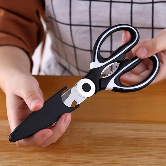 Kitchen Scissors with Blade Cover, Shears for Cutting, Peeling, and Bottle Opening