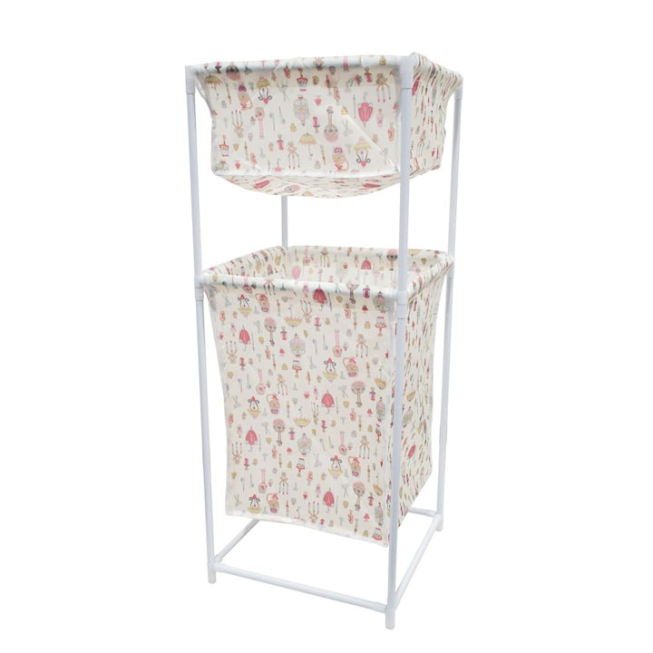 Large Capacity Double Layer Dirty Cloth Laundry Basket Storage Rack - Image 10