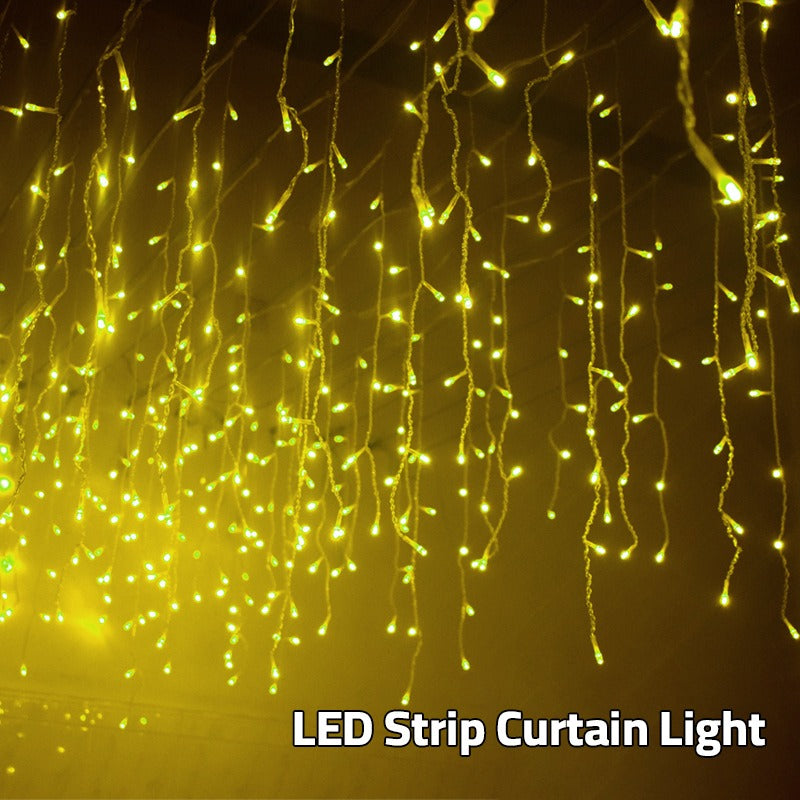 LED String Warm Light with 8 Lighting Modes - Fairy Waterfall Light for Parties, Indoor and Outdoor Decor, Festivities