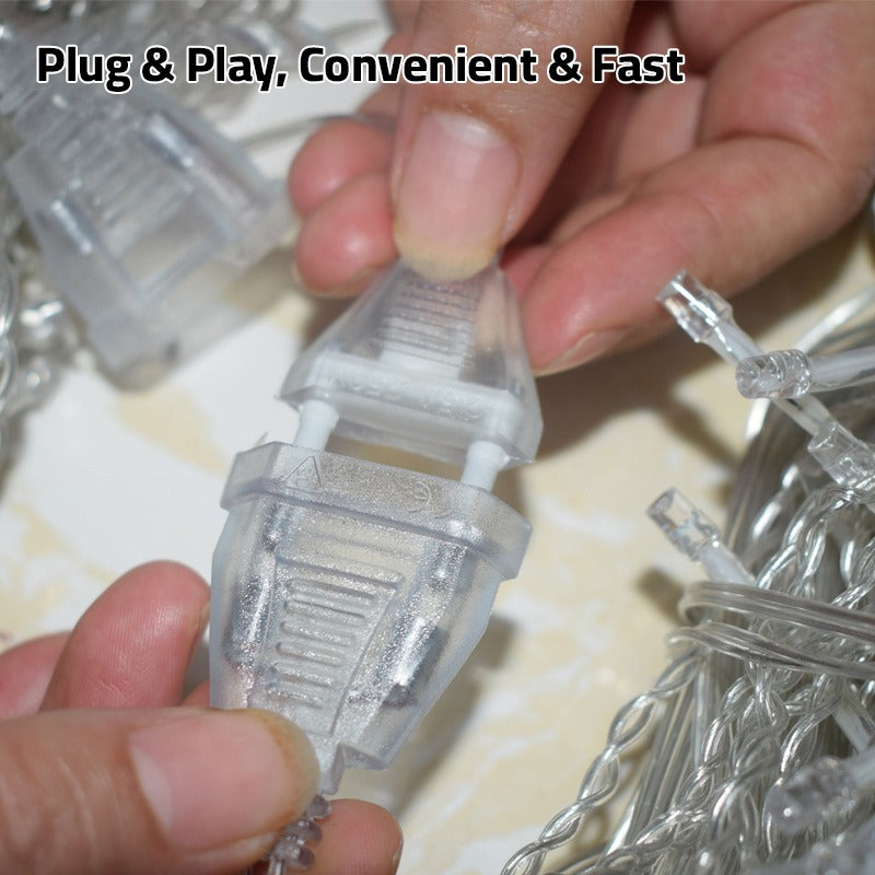 LED String Warm Light with 8 Lighting Modes - Fairy Waterfall Light for Parties, Indoor and Outdoor Decor, Festivities - Image 8