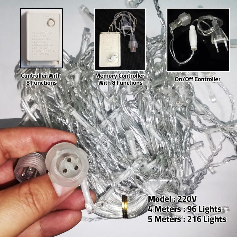 LED String Warm Light with 8 Lighting Modes - Fairy Waterfall Light for Parties, Indoor and Outdoor Decor, Festivities - Image 9