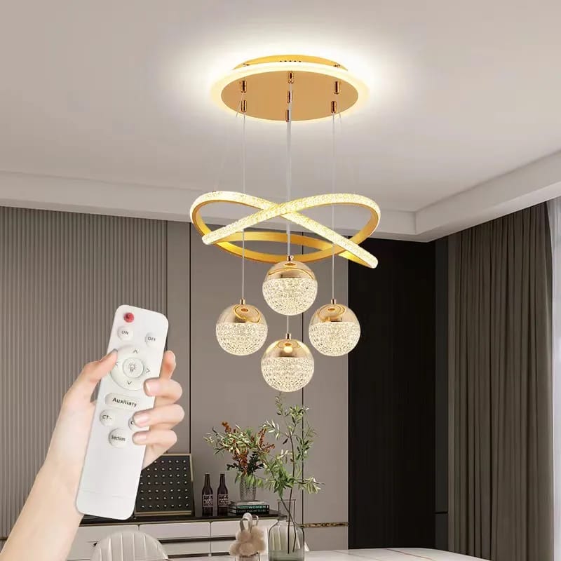Modern Chandelier Pendant Indoor Lamp, LED Ceiling Decor Light With Remote - Image 6