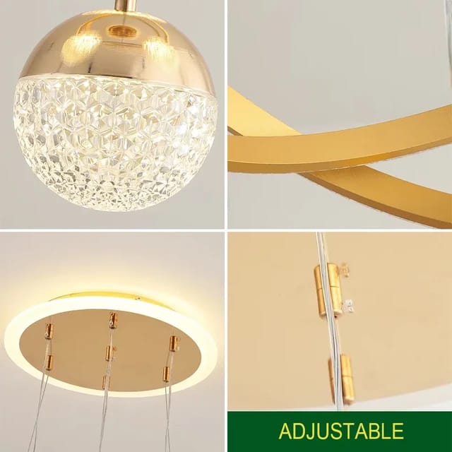 Modern Chandelier Pendant Indoor Lamp, LED Ceiling Decor Light With Remote - Image 7