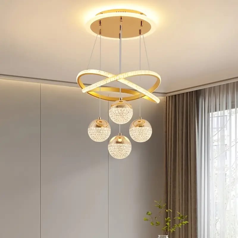 Modern Chandelier Pendant Indoor Lamp, LED Ceiling Decor Light With Remote - Image 5