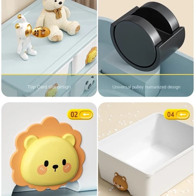 Multi-layer Drawer Type Storage Cabinet Box, Kids Toy Organizer Shelf, Cloth Storage Box, Multi-Purpose Plastic Storage Cart - Image 3