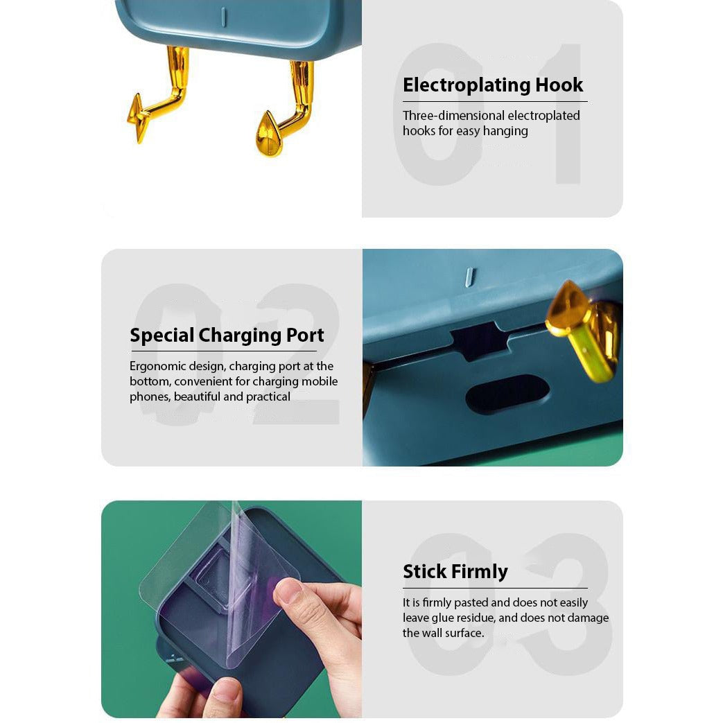 Multi-Purpose Wall-Mounted Storage Rack, Small Shelf Organizer For Bedroom, Kitchen, Bathroom - Image 16