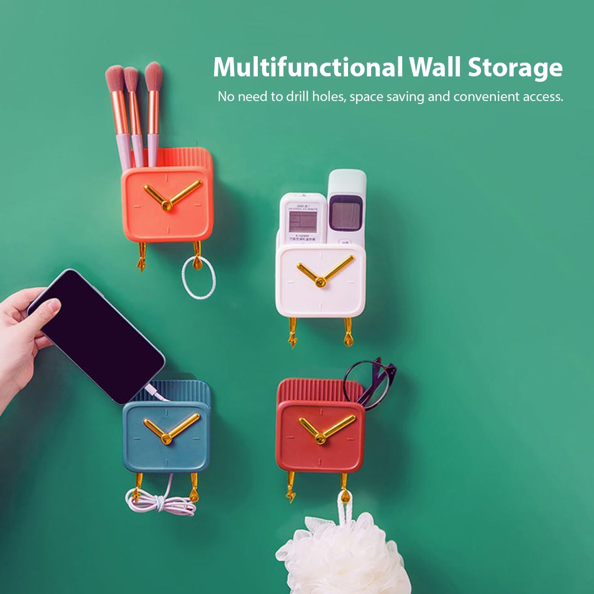 Multi-Purpose Wall-Mounted Storage Rack, Small Shelf Organizer For Bedroom, Kitchen, Bathroom - Image 8