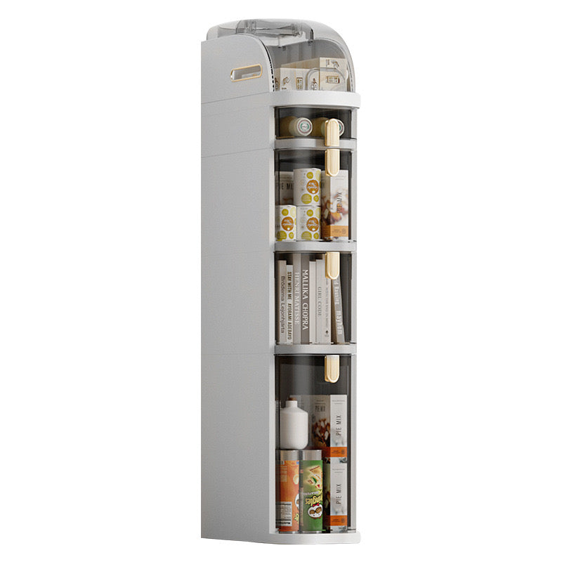 Narrow Slim Gap Tower Bathroom Floor Cabinet Organizer, Side Rolling Storage with Clear Drawers for Small Space - Image 9