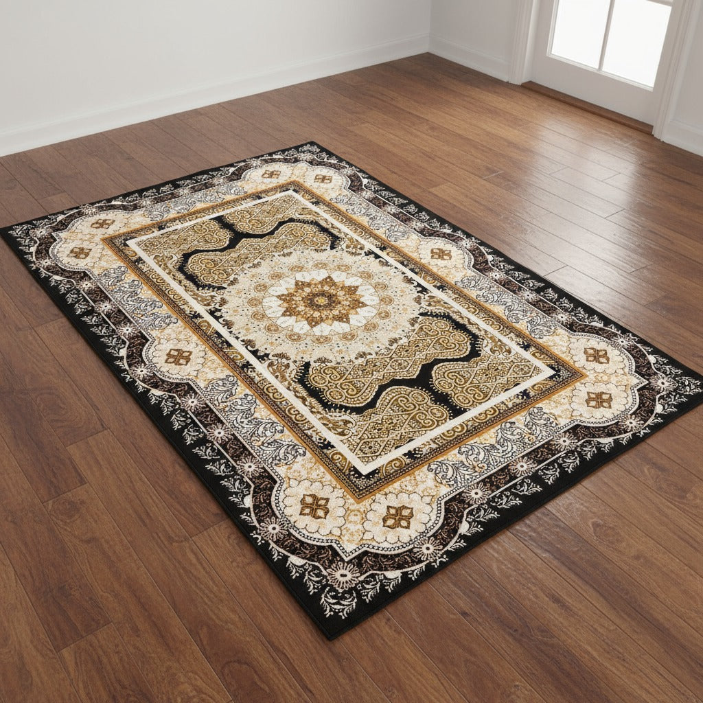 Persian Style Soft Carpet Rug,  Modern Non-Slip Floor Mat for Living Room, Bedroom & Home Decor