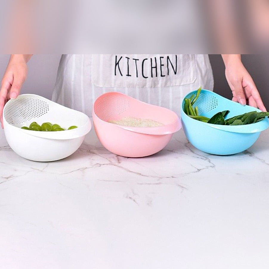 Plastic Rice Washing Colander Strainer Basket for Rice, Vegetables, and Fruits - Image 10