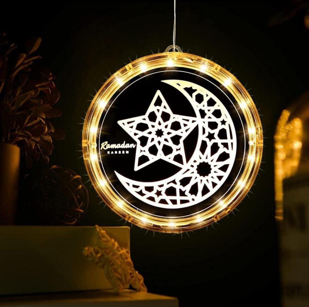 Ramadan 3D Decorative Hanging Light, Moon Star Window Lamp Decor LED Night Lights - Image 2