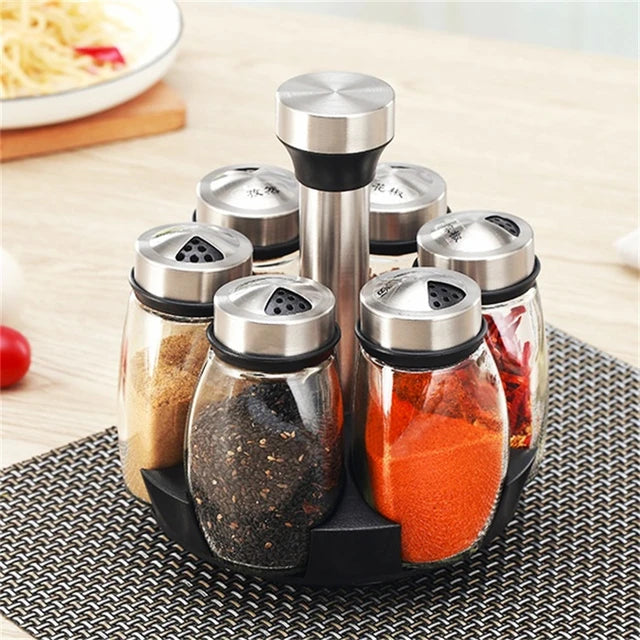 Spice Jar Organizer Set, Pepper Shaker Seasoning Kitchen Bottle Holder