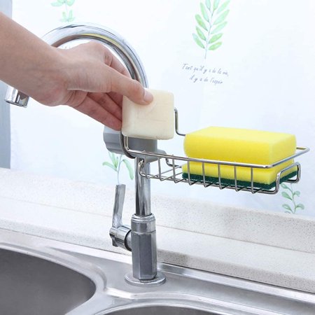 Sponge Holder Sink Organizer Drainer Faucet Hanging Storage Rack - Image 6