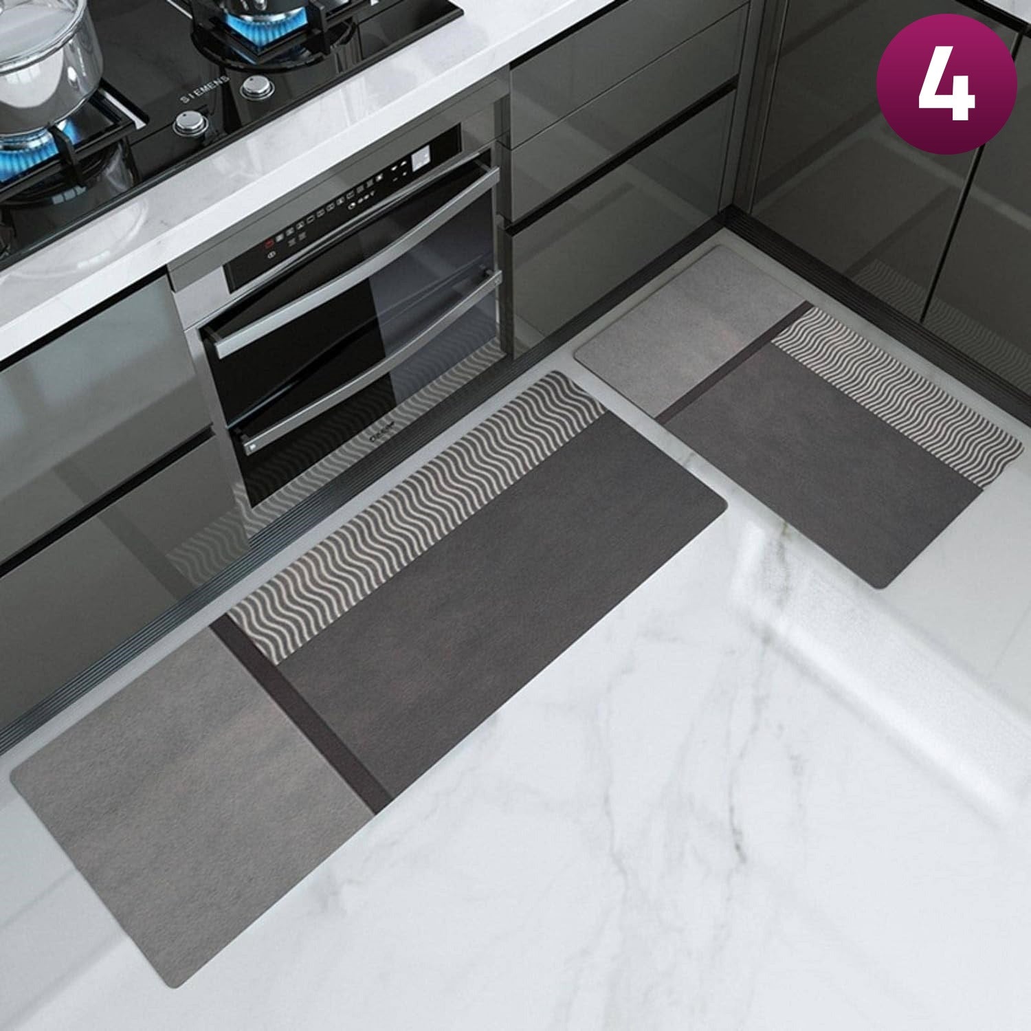 Super Absorbent Quick Dry Floor Kitchen Mat - Anti-Fatigue, Non-Slip, Easy-Clean Rug 2 Pcs/Set - Image 4
