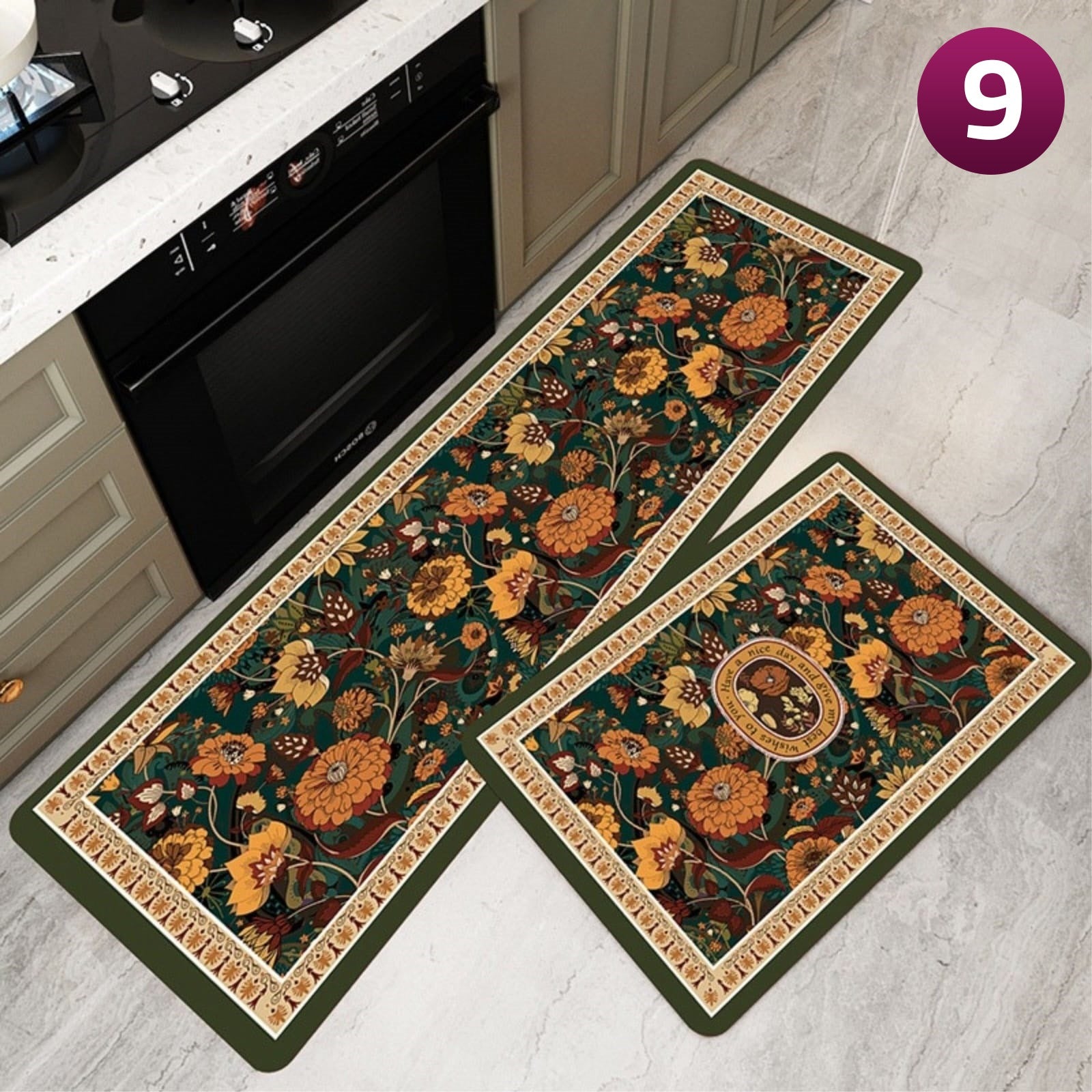 Super Absorbent Quick Dry Floor Kitchen Mat - Anti-Fatigue, Non-Slip, Easy-Clean Rug 2 Pcs/Set - Image 9