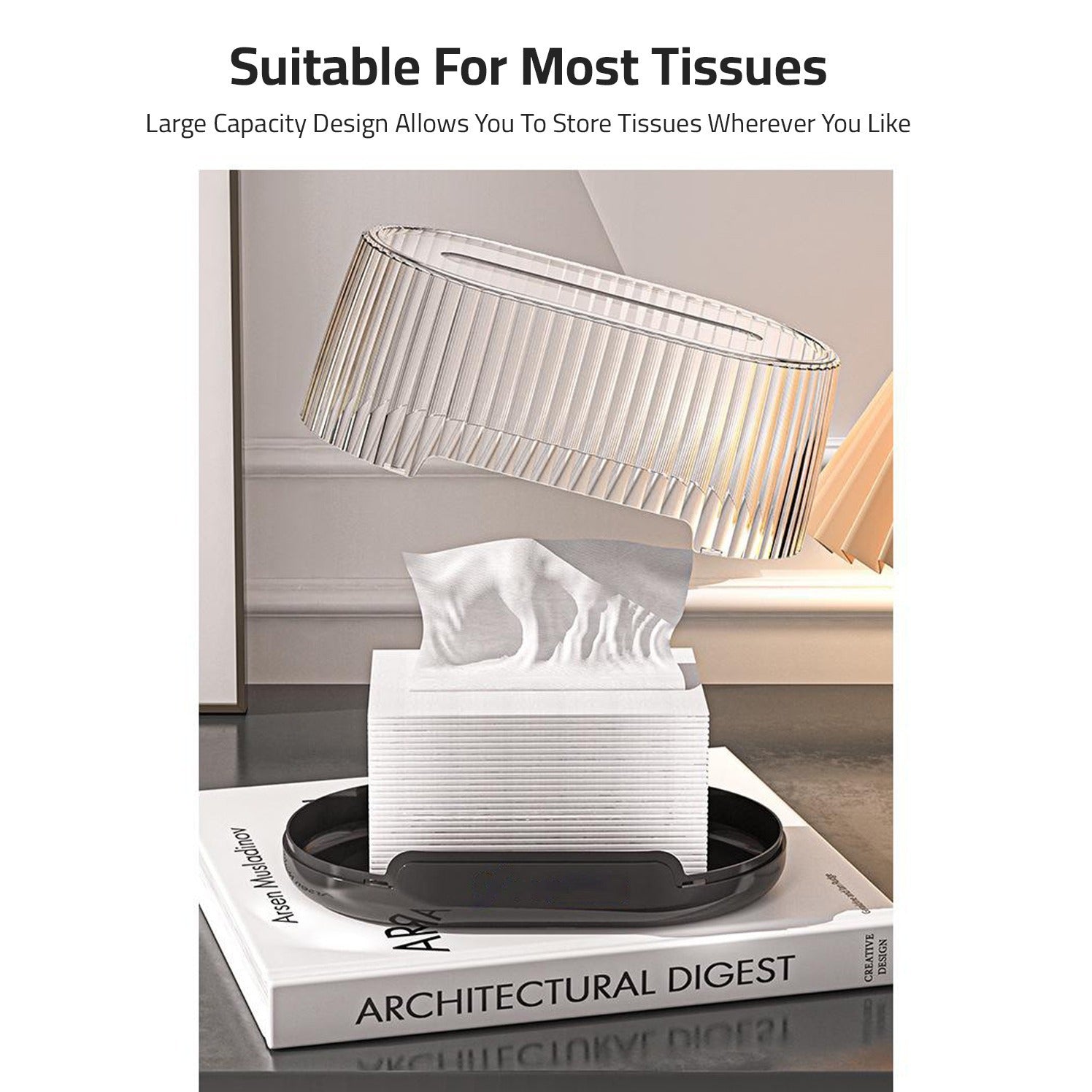 Transparent Tissue Box, Dustproof Tissue Holder for Home, Office Use - Image 8