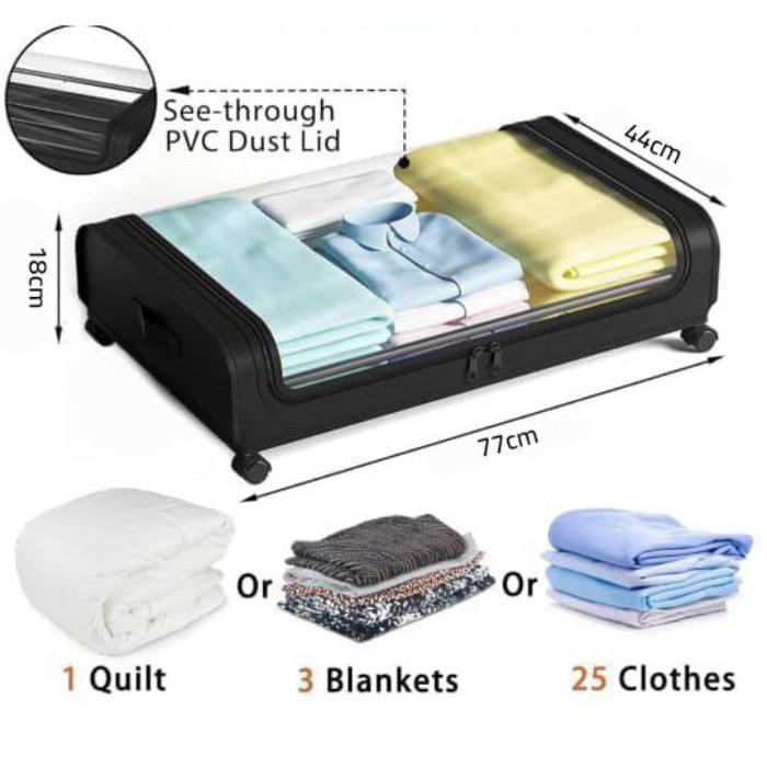 Underbed Storage Bag, Rolling Organizer Container Bin, Cloth Storage Box - Image 11